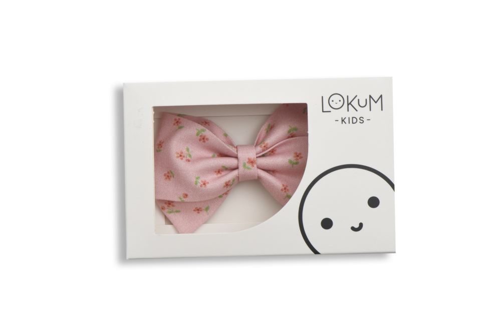 Pembe Küçük Çiçekli Fiyonk Saç Bandı Kutu